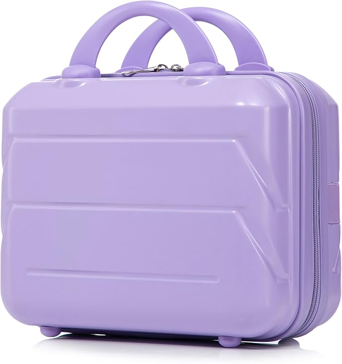 20 Inch Carry on Luggage with 14 Inch Cosmetic Case, 2 Pcs Hardshell Lightweight Durable Spinner Suitcase Set for Travel, Women, Men, TSA Lock, ABS, 20+14 Inch (Purple)