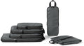 Amazon Essentials 6-Pack Ultralight Compression Packing Cubes, rPET Construction, Space-Saving Organizer with Zippers, Grey