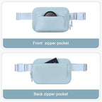 Fanny Packs for Women Men,Belt Bag,Water-resistant Crossbody Bag with 4 Zipper Pockets,Fashion Waist Packs with Adjustable Strap for Workout/Running/Yoga/Shopping/Hiking,Blue Grey