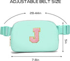 Gitus Belt Bag Fanny Pack Crossbody Bags with Initial Letter Patch Cute Stuff Birthday Gifts for Teenager Girls Trendy Preppy Stuff for Teen Girls Cool Stuff for Teens (Mint Green-J)