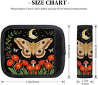 2 Pack Luggage Handle Wrap with Travel Tags - Non-Slip Protective Cover Soft Handle Grips Covers for Suitcase(Moon Butterfly Flower)