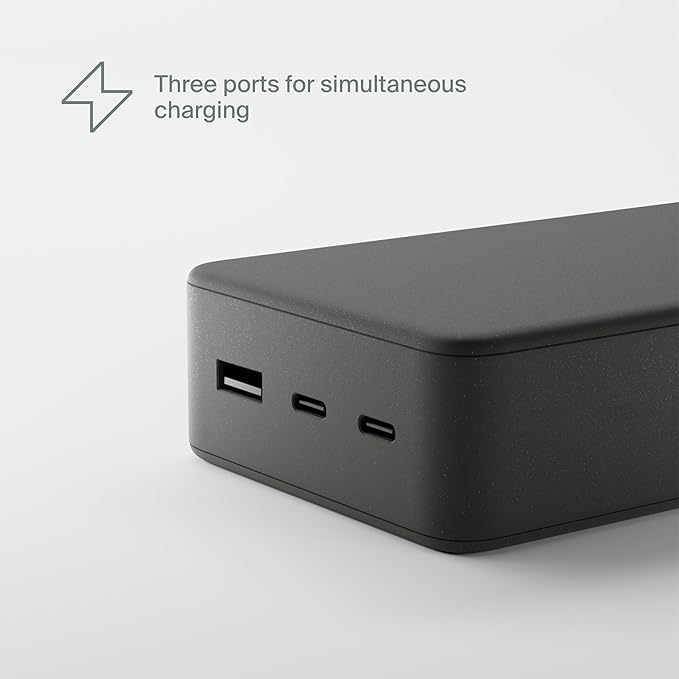 Clemm Portable Charger Quick Charging Power Bank (Graphite, 30000, Milliamp Hours)