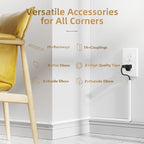Delamu Cord Hider, 315in Cord Covers for Wires on Wall, One-Cord Cable Hider, Wire Hiders Wire Covers for TV Cords on Wall, Easy Mount Cable Cover Management Kit, 20 x L15.7 W0.59 H0.4in, White