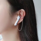 ZOSTLAND 1 Pair Creative Earphone Anti Lost Earring Clip Earclip Strap Wireless Earhook Earbud Ear Bud Holder Connector Compatible with Airpods 1/2/Pro/3 Beats Fit Pro Sony (Sliver Leaf)