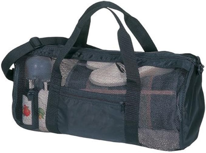 Outdoor Hiking Beach Gym Mesh Bag, Black