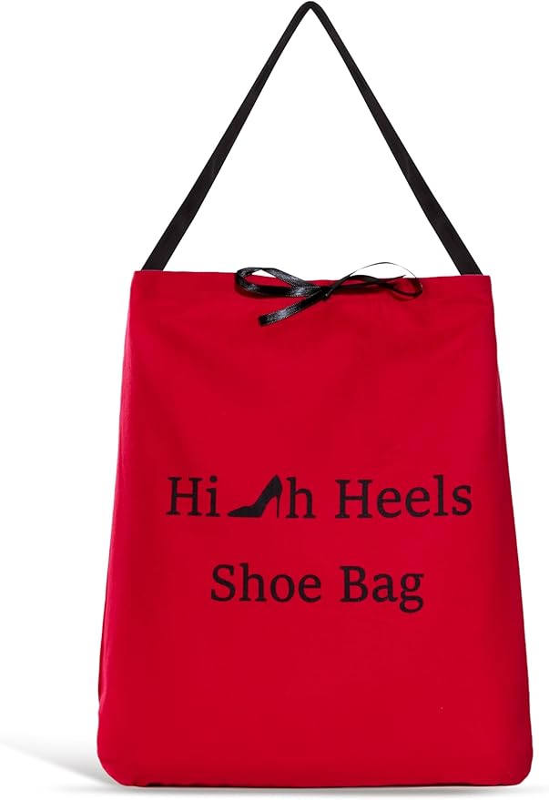 Premium Drawstring High Heel Shoe Bag – Travel-Friendly Dustproof Pouch for Heels & Sandals, Lightweight & Durable, 11 Color Options (burgundy)