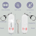 Personal Safety Alarm - Waterproof Rechargeable Security Alarm - 140dB Extra Loud Siren & Strobe Light - Self Defense Keychain - Gift for Women, Teenagers, College Girls, Seniors (White)