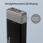 JUOVI Portable Power Bank 20000mAh, 35W Portable Charger, Battery Pack Fast Charging, PD3.0 QC4.0 Phone Battery Pack with LED Display for iPhone 16 15 14, Galaxy, Tablet, Switch, etc