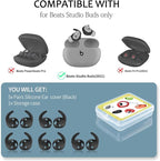 [5 Pairs] for Beats Studio Buds Ear Hooks, Soft Silicone Sport Anti Slip Studio Buds Ear Covers Compatible with Beats Studio Buds Earbuds 2021 [NOT Fit in Case] - Black