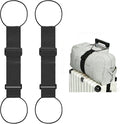 Multi Use Strong Adjustable Luggage Connector Straps for Suitcases,2 Pack Flexible Luggage Accessories Elastic Fastening Bag Strap (Black)