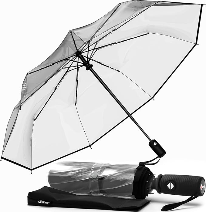 Repel Windproof Travel Umbrella - Compact & Withstands Winds up to 100MPH , Strongest Premium Auto Folding Umbrella for Rain and Sun - Durable, Light & Portable for Women & Men , Fits Backpack & Cars
