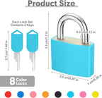 8Pcs 22mm Mini Suitcase Locks, Multicolor Metal Padlock with Key, Plastic-Covered Luggage Locks for Suitcase, Boxes, Backpack, Locker, Laptop Bag