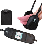 Luxury Airplane Foot Hammock - Removable Base & 60D Premium Memory Foam Footrest for Travel, Office, Gaming & Train - No Foot Clashing, Adjustable, Waterproof, Pouch + Stick-On Guide Included