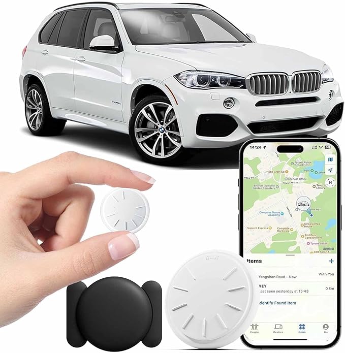 Tracker Device for Vehicles,1PCS Mini Hidden Car Tracker with Magnetic Case,No Monthly Fee Real Time GPS Car Tracker Works with Apple Find My (iOS Only),for Car/Person/Pet/Items (1PCS)