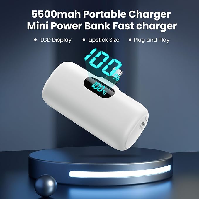 [2 Pack]Small Portable Charger for iPhone 17/16/15 Series,5500mAh 3A PD USB C Power Bank, Mini Travel Essentials Battery Pack for iPhone 17/17 Pro/16/16 Plus/16 Pro/15 Pro Max,Samsung,Android/LG etc