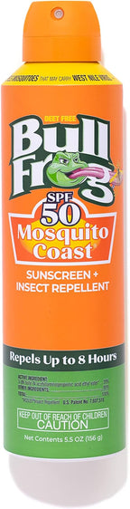 Bullfrog Mosquito Coast Bug Spray Insect Repellent + Sunscreen SPF 50, Continuous Spray 5.5oz
