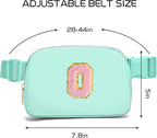 Gitus Belt Bag Fanny Pack Crossbody Bags with Initial Letter Patch Cute Stuff Birthday Gifts for Teenager Girls Trendy Preppy Stuff for Teen Girls Cool Stuff for Teens (Mint Green-O)