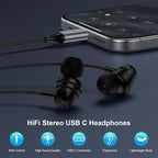 Pixel Wired Earbuds USB C for Google Pixel 10a,10 Pro XL/Fold,10Pro,10,9a,9 Pro XL/Fold,9,8a,8Pro,8,7a,7Pro,7,6a,6,5a,5,4a,4XL,3a,3XL,3,2XL,2,USBC in-Ear Headphones Type C Wired Ear Buds Earphones