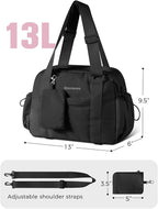 Small Gym Bag for Women - Puffer Duffle Weekender Work Duffel Carry on Overnight Nurse Dance Yoga Workout Tote Bag with Yoga Mat Holder Wet Compartment Coin Purse BPA-Free