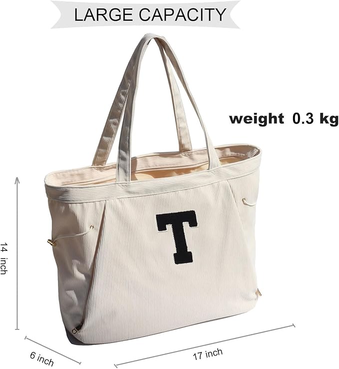 ESVAN Corduroy Yoga Tote Bag Gifts for Women Drawstring Yoga Mat Bag for Office Workout Travel Carryall Pilates Gym