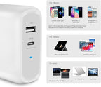Amazon Basics 68W Two-Port GaN Wall Charger with 1 USB-C (60W) & 1 USB-A Ports (18W) with PD for Laptops, Tablets & Phones (iPhone 16/15/14/13/12/11/X, iPad, MacPro, Samsung, More), Non-PPS, White