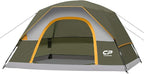 CAMPROS CP Camping Tent 2/4/6 Person, Waterproof Windproof Double Layer Dome Tent, Easy Setup with Large Mesh Windows & Wide Door for Outdoor Camping Backyard