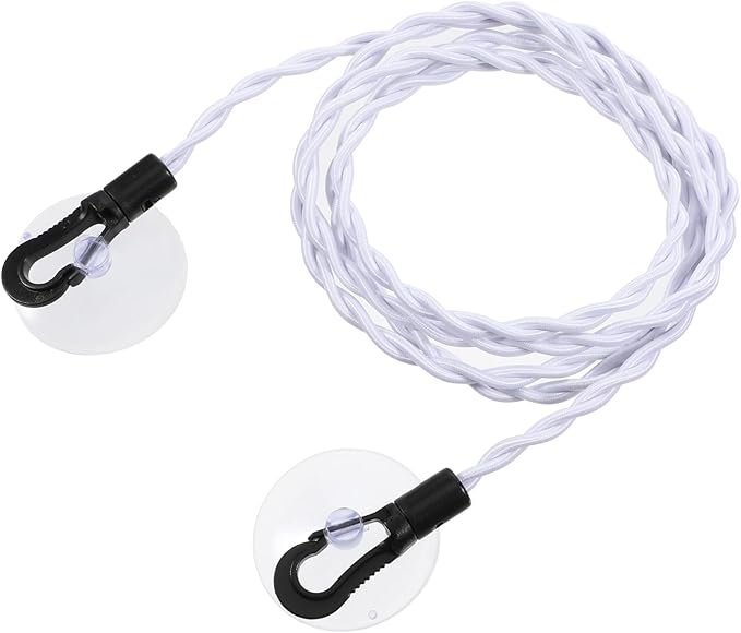 Travel Retractable Clothes Lines for Hanging Clothes Outside Bungee Cord Portable Retractable Clothesline with Hooks and Suction Cups Camping Accessories Cruise for Indoor Home Camping Travel, White