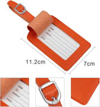 Vigorport Leather Personalized Suitcase Tag Set Luggage Id Tags Labels Travel Accessories - Set of 4