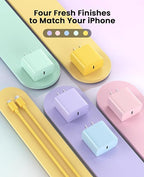FEEL2NICE iPhone Charger Fast Charging 2 Pack Type C Wall Charger Block with 2 Pack [6FT&10FT] Long USB C to Lightning Cable for iPhone 14/13/12/12 Pro Max/11/Xs Max/XR/X,AirPods Pro,Yellow