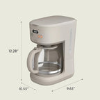 BELLA 12 Cup Programmable Coffee Maker, Reusable Dishwasher Safe Accessories, Easy LCD display, Auto Shutoff, 900 watt, Oatmilk