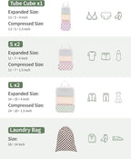 Narwey 6 Set/5 Set Compression Packing Cubes for Travel Kids Women Carry on, Packing Organizers Bag for Backpack Luggage Suitcase Duffle Bags