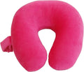 Wolf Essentials Kids Travel Neck Pillow - Cozy Soft Microfiber, Compact Design for Airplane, Car Seat, or Toddler Travel Support – Pink