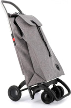 ROLSER I-Max Tweed 4 Wheel 2 Swivelling Foldable Shopping Trolley - Gray