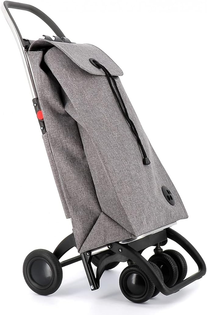 ROLSER I-Max Tweed 4 Wheel 2 Swivelling Foldable Shopping Trolley - Gray