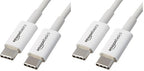 Amazon Basics USB-C to USB-C Cable, 6 Foot | 480Mbps Speed | USB-IF Certified | White | Pack of 2