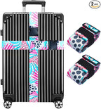 Luggage Straps for Suitcases TSA Approved Easy Pack Organized Suitcase Strap, Luggage Strap, Luggage Belt Strap, Bag Straps for Luggage. Buckle Straps Travel Accessories (Hawaii Plant)