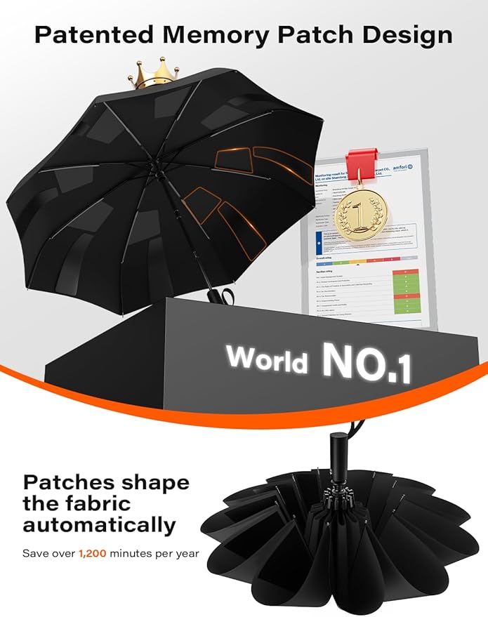 TAZENI Auto-Tidy Travel Umbrella for Rain Auto Open/Close Compact Small Windproof Umbrella Strong & Light Sun Rain Umbrellas Large Long-lasting Easy Use Travel Essential for 2 Men Women Gift Black