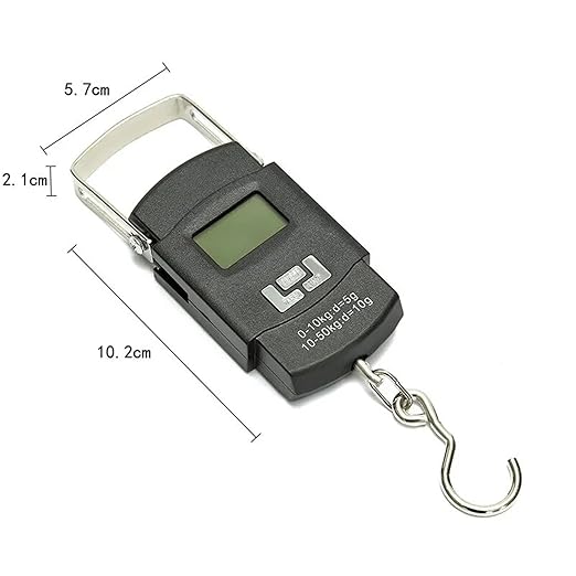 Luggage Weight Scale, Black 50kg Portable Electronic Portable Luggage Scale LCD Digital Display Screen Express Delivery Scale Hook Mini Scale,for Travel