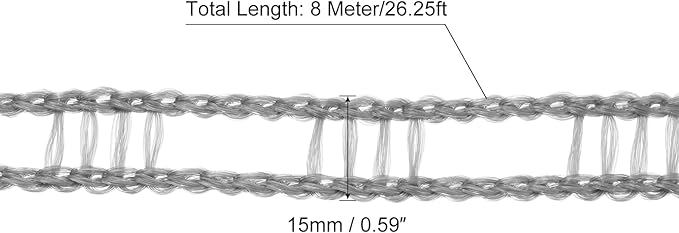 uxcell Portable Clothesline, 26.25ft Nylon Windproof Non-Slip Washing Line Rope for Courtyard Outdoor Travel Camping Laundry Drying, Dark Grey