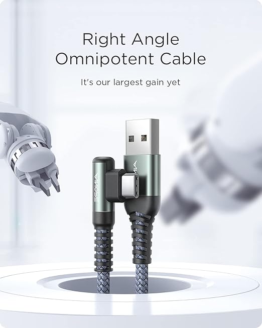 16.5FT USB C Fast Charging Cable 3.1A Fast Charge, Right Angle AINOPE USB C Charging Cable, Durable Nylon Braided USB Type C Cable Compatible Galaxy S20 S10 S9 S8 Plus,V30,V20,G6?Samsung Fast Charger