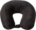 Wolf Essentials Adult Cozy Soft Microfiber Neck Pillow for Travel – Compact, Machine Washable - Perfect for Airplane, Car, or Home Use - Filled and Finished in The USA – Black