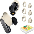 [3 Pairs] Ear Tips Cover for Bose QuietComfort Earbuds II (2022) &Bose QuietComfort Ultra Earbuds (2023), Silicone Sport Ear Hook Cover, Anti-Slip Replacement Eartip Accessories (S,M,L) (White)