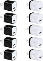 USB Charger Block 10 Pack, UorMe 1A 5V Single Port Power Adapter Charging Phone Cube Box Brick Plug Pack Compatible with iPhone 14 13 12 SE 11 X 8, Galaxy S22 A13 A03S A21 Note20 A71 A51 A31 S10 S9 S8