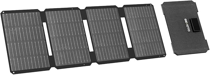 GEYOTO S45 Solar Panel 45W with USB-A and 25W USB-C Ports,25% High Efficiency Folding Solar Panel,Portable Solar Charger Compatible with Phones,Power Bank,IP68 Waterproof Solar Charger for Backpacking