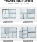 Percover Compression Packing Cubes 10-Piece Set, Packing Cubes Compression for Travel with Toiletry Bag, Laundry Bag & Shoe Bag, All-in-One Travel Organizer for Carry On & Checked Luggage, Slate Blue