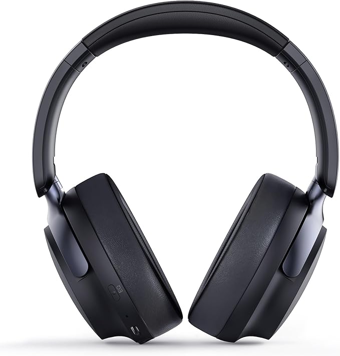 B8 Bluetooth Headphones Over Ear, 6 EQ Music Modes and 50H Playtime Deep Bass Wireless Headphones with Mic, Lightweight Folding HiFi Stereo Headset for iPad/Travel/Tablet/PC/Home Space Black
