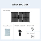GEYOTO S35 Solar Panel 35W with USB-A and USB-C Ports,25% High Efficiency Folding Solar Panel,Portable Solar Charger Compatible with Phones,Power Bank,IP68 Waterproof Solar Charger for Backpacking