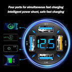 Car Charger 66W Super Fast Charging with USB 2.4A&QC 3.0(Voltmeter&LED Lights) Universal Quick Charge for 12-24V Car Cigarette Lighter Plug,Compatible with iPhone 14 13 12,S22 (2Pcs-Black-QC/2.4A)