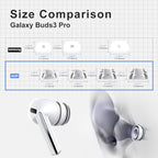 Premium Multi-Flange Eartips for Galaxy Buds3 Pro (White, Medium) – Always Fits, Never Slips