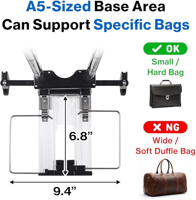 Japard Folding Carrying Cart, Luggage Cart with 2 Wheels One Way, Compact for Travel Trolley School with Bungee Cord for Light Duty 22lbs